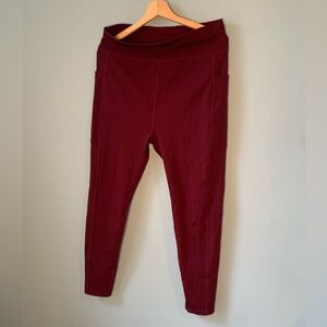 POP Fit Deep Wine High-Waist Leggings